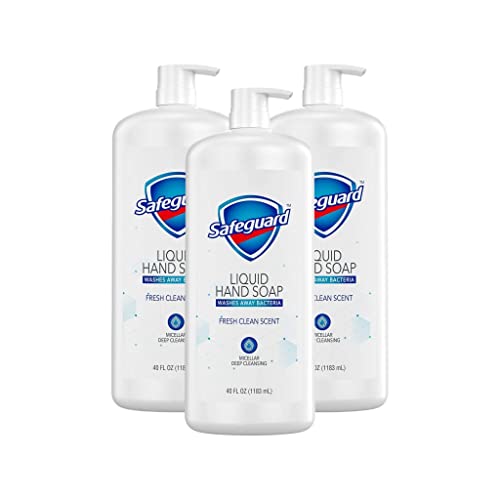 3 pack Safeguard Liquid Hand Soap, Micellar Deep Cleansing, Fresh Clean Scent (40 oz.) 40 Fl Oz (Pack of 3)