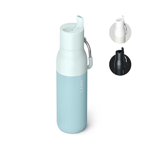 LARQ Bottle Flip Top 17 oz - Reusable Insulated Stainless Steel Water Bottle With Straw | BPA Free | For Sports, Gym, and Travel | Keep Drinks Cold
