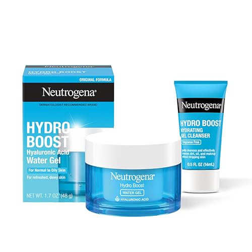 Neutrogena Hydro Boost Water Gel and Hydro Boost Hydrating Gel Cleanser, for Normal to Oily Skin, Facial Moisturizer 1.7 fl oz and Trial-Size Facial Beauty and Personal Care Neutrogena Default Title