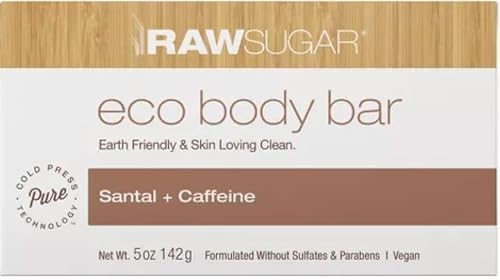 RawSugar Eco Body Bar | Santal + Caffeine | 5 oz Beauty & Personal Care RAW SUGAR