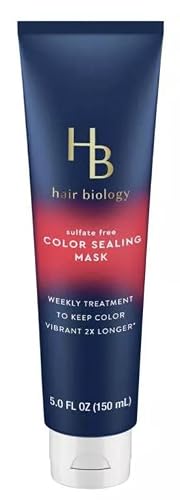 HB Hair Biology Sulfate Free Color Sealing Mask. 5 Fl Oz. Formulated to be safe for color-treated gray hair. Biotin infused helps seal damaged hair