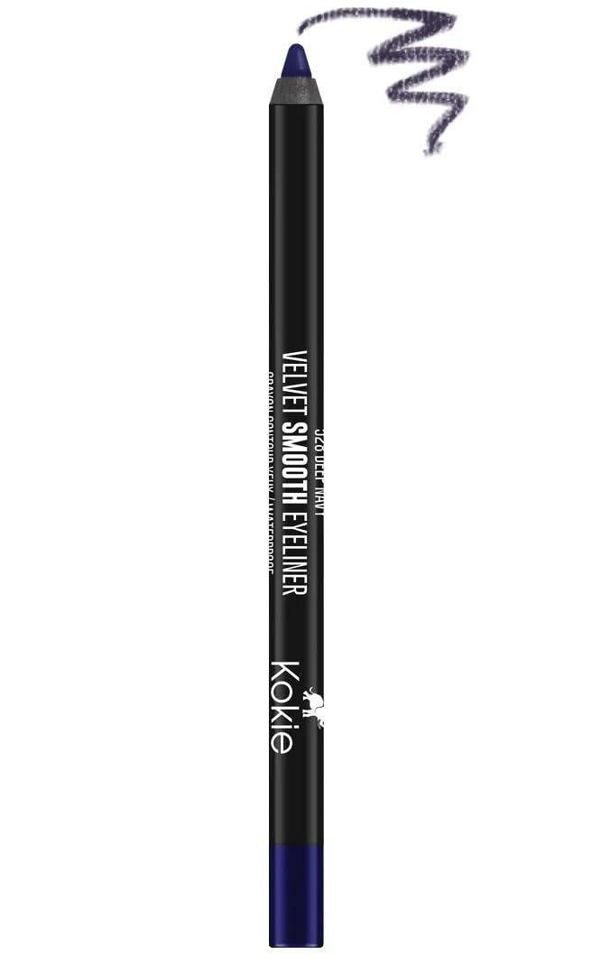 Kokie Cosmetics Waterproof Velvet Smooth Eyeliner Pencil, Deep Navy, 0.042 Ounce