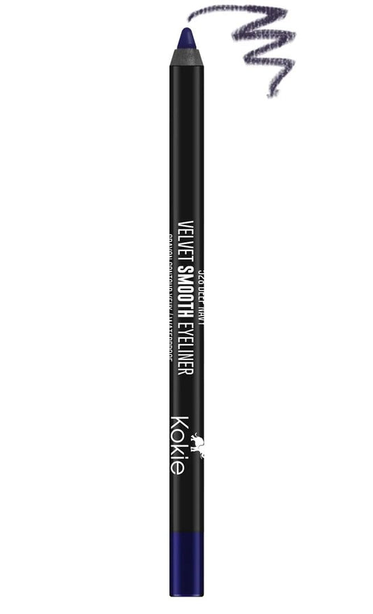 Kokie Cosmetics Waterproof Velvet Smooth Eyeliner Pencil, Deep Navy, 0.042 Ounce