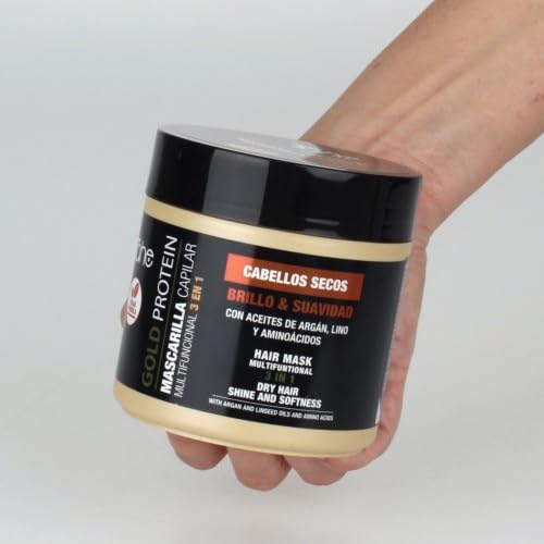 Tahe Gold Protein For Dry Hair Small Kit - Shampoo 300ml, Mask 400ml, Styling Cream 200ml - Nourishing & Softness