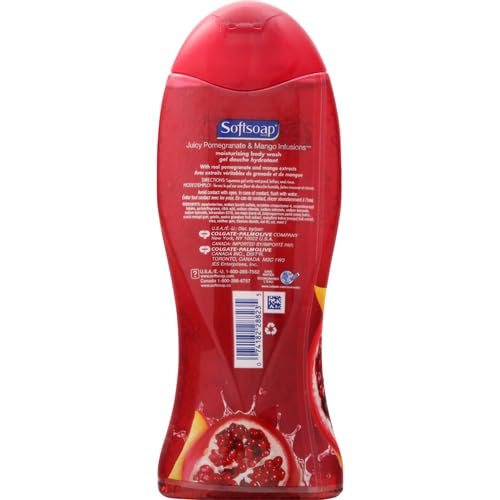 Softsoap Moisturizing Body Wash, Pomegranate & Mango, 18oz, 6pk