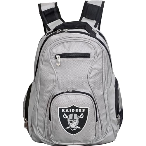 Denco NFL Las Vegas Raiders 19" Premium Laptop Backpack, Gray, Large (NFORL704_Gray)
