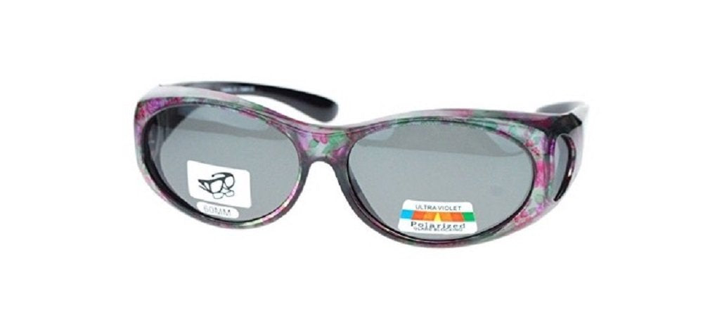 Polarized Sunglasses Fit Over 60 MM Small Oval - Floral