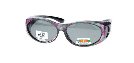Polarized Sunglasses Fit Over 60 MM Small Oval - Floral