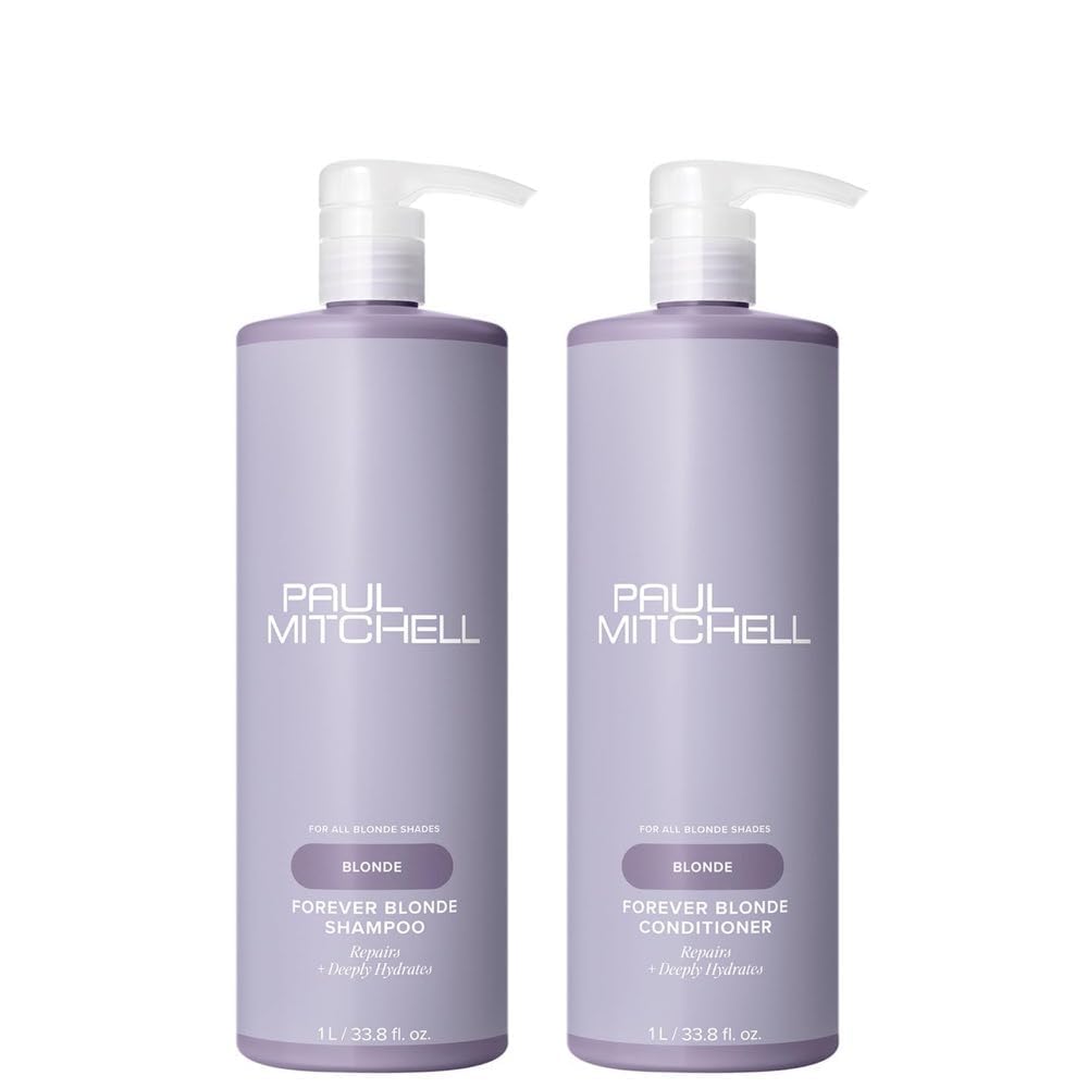 Paul Mitchell Forever Blonde Shampoo and Conditioner Set, Color Safe, Repairs Damage, Hydrates and Detangles