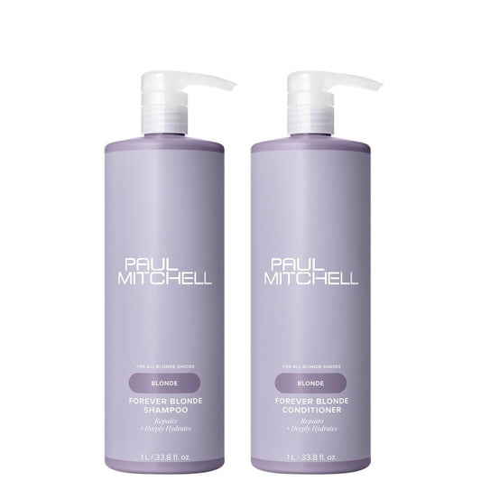 Paul Mitchell Forever Blonde Shampoo and Conditioner Set, Color Safe, Repairs Damage, Hydrates and Detangles