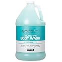 Ginger Lily Farms Club & Fitness Nourishing Body Wash, 100% Vegan & Cruelty-Free, Bath & Shower Gel for Men and Women, Ocean Breeze Scent, 1 Gallon