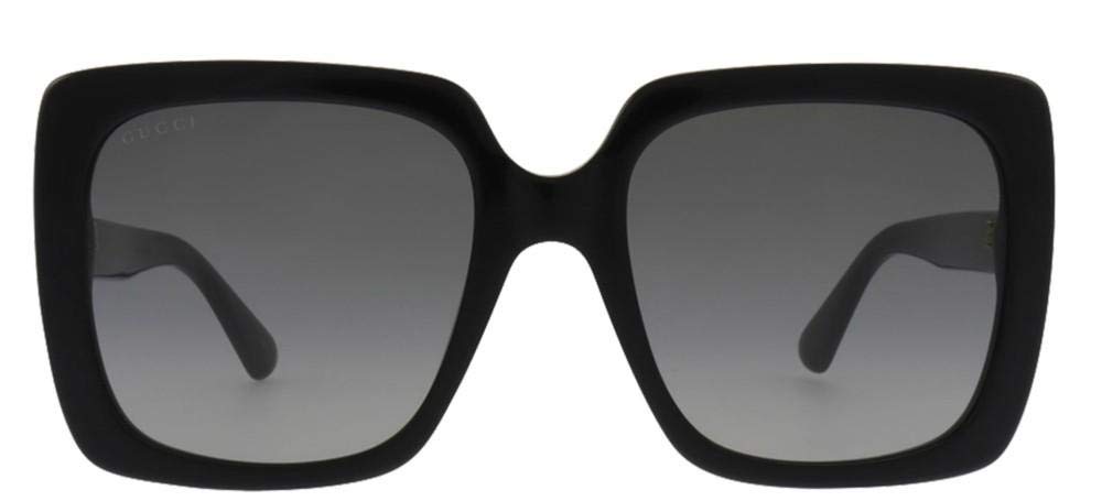 Gucci Women's GG0418S Sunglasses, Black-Black-Grey, 54, Black-black-grey, 54
