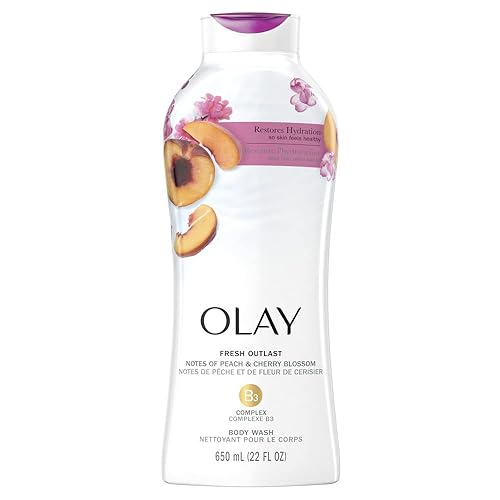 Olay Fresh Outlast Paraben Free Body Wash with Energizing Notes of Peach and Cherry Blossom, 650 mL