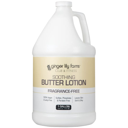 Ginger Lily Farms Club & Fitness Soothing Butter Lotion for Dry Skin, 100% Vegan & Cruelty-Free, Fragrance Free, 1 Gallon (128 fl oz) Refill Beauty & Personal Care Ginger Lily Farms