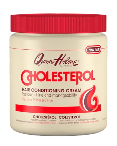 Queen Helene Cholesterol Hair Conditioning Cream - Deep Repair Treatment for Dry, Damaged & Chemically Treated Hair | Moisture-Restoring Mask | 15 oz