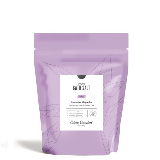 Edens Garden Relaxing Bath Salt Soak - Lavender Magnolia Blend with Pure Essential Oils, Epsom, Dead Sea Salt & Magnesium - for Body Nourishing Beauty and Personal Care Edens Garden