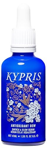 KYPRIS, Antioxidant Dew Quench & Glow Facial Serum, Light Intense Hydration Antioxidant Soothing Serum, Vitamin C & E (1.59 fl oz / 47 ml)