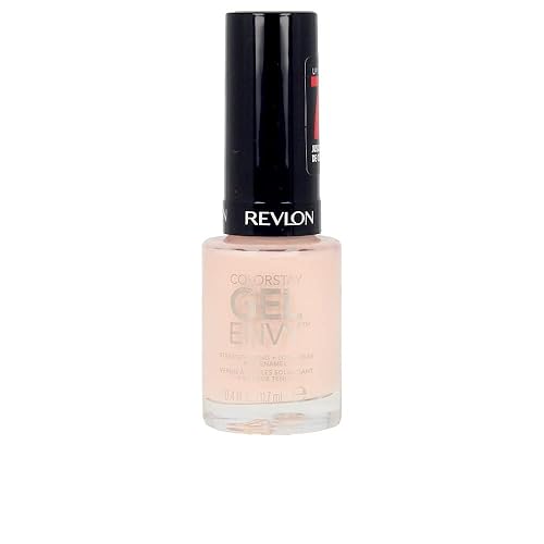 Revlon ColorStay Gel Envy Longwear Nail Polish, with Built-in Base Coat & Glossy Shine Finish, in Pink, 015 Up In Charms, 0.4 oz