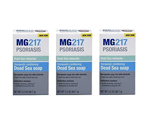 MG217 Psoriasis Dead Sea Mud and Salt Dual Bar Soap - with Aloe and Vitamin E, 3.2 Ounce (Pack of 3) Beauty & Personal Care MG217