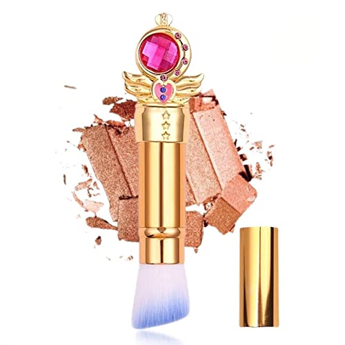 Angled Retractable Makeup Brush With Cover - Liquid, Cream, Powder, Foundation, Blush, Bronzer - Premium Bristles Contouring & Blending Skin, Portable Beauty & Personal Care EDA LUXURY BEAUTY