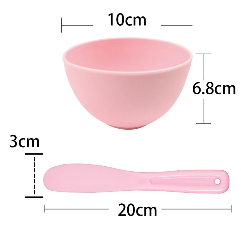 BFLCTTBD 2 Pairs Pink Face Mask Mixing Bowl Set Silicone Mixing Bowl Spatula For Face Mask Small Flexible Rubber Spa Facial Face Mask Mixing Bowl