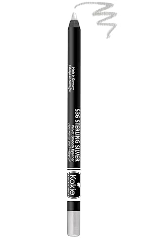 Kokie Cosmetics Waterproof Velvet Smooth Eyeliner Pencil, Sterling Silver, 0.042 Ounce