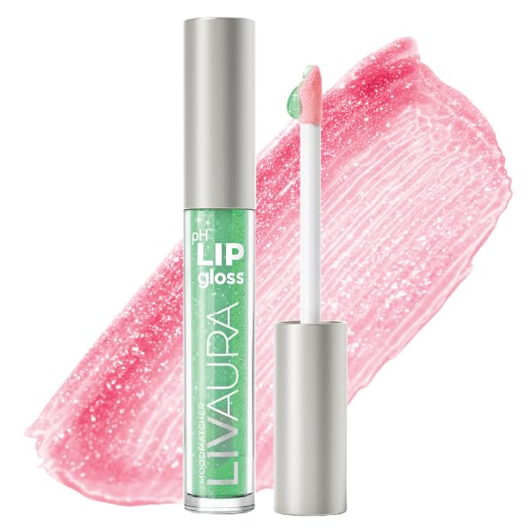 LIVAURA Shimmer Lip Gloss pH Activated, Glitter Lip Gloss for Women, Glossy, Shiny, Sparkly LipGloss, High-Shine Glittery Lipstick, Glimmer Sparkle