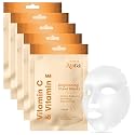 Radiant Aura Vitamin E & Vitamin C Sheet Mask - Dermatologist Tested, Anti Aging, Korean Skin Care - Deep Hydration, Softens Fine Lines, Fades The