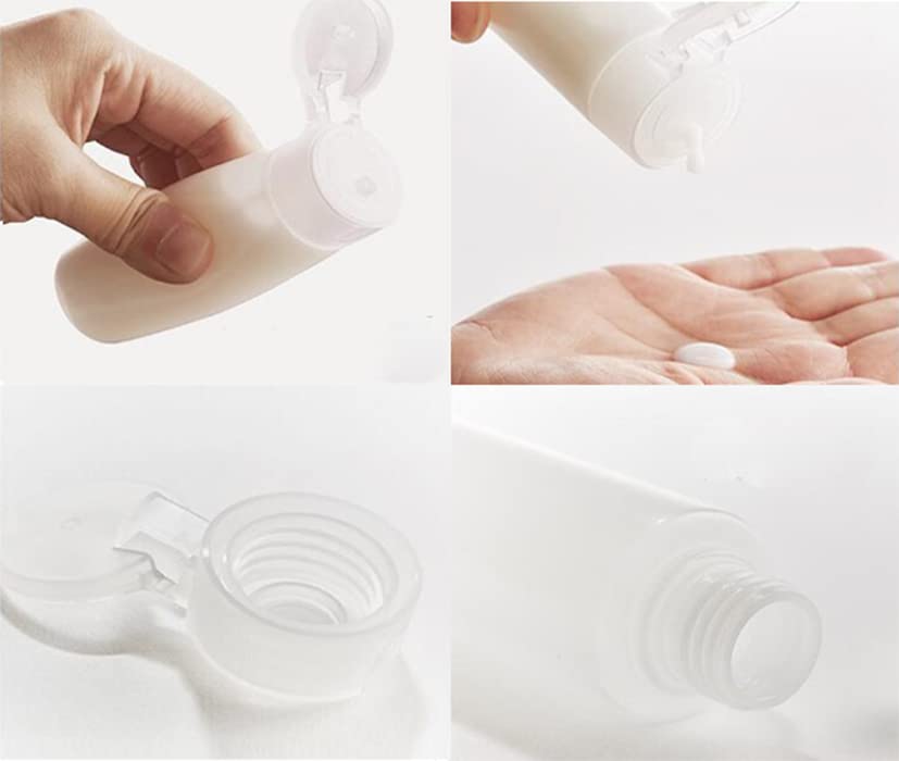 Bamboopack 4 Pcs 100ml 3.3oz Leak Proof Refillable Plastic Bottle Squeeze Containers Liquid Containers Squeeze Tube Transparent Dispenser Toiletries