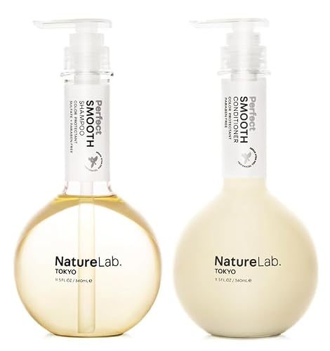 NatureLab.TOKYO Perfect Smooth Shampoo & Conditioner Duo - Japanese Shampoo and Conditioner for Dry, Frizzy Hair - Calms Scalp & Tames Strands from