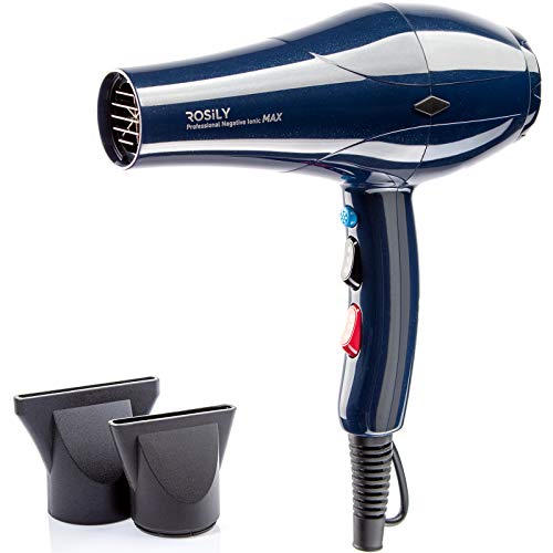ROSILY Professional 2200W Ionic Ceramic Hair Dryer | Fast Drying Salon Quality Blow Dryer with Nozzle Attachments for Smooth Shine and Silky Hair |