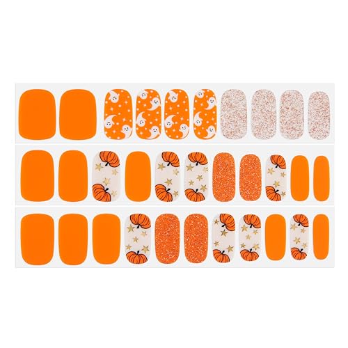 Dashing Diva Gloss Nail Strips - Pumpkin Charm | UV Free Gel Nail Wraps - Chip Resistant, Long Lasting | Includes 32 Wraps, 1 Prep Pad, 1 File Beauty & Personal Care Dashing Diva