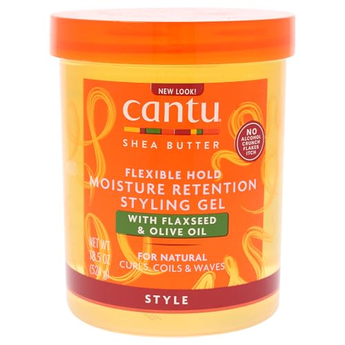 Cantu Moisture Retention Styling Gel With Flaxseed and Olive Oil - Flexible Hold for Unisex - 18.5 oz Gel