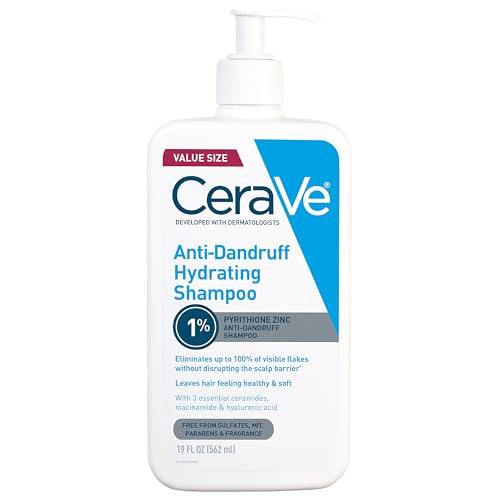 CeraVe Hydrating Anti Dandruff Shampoo, 1% Pyrithione Zinc Dandruff Treatment With Ceramides, Niacinamide & Hyaluronic Acid, Helps Eliminate Flakes Beauty and Personal Care CeraVe Default Title