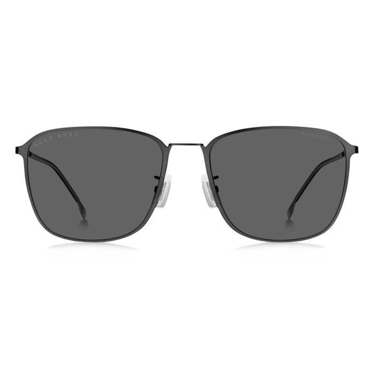 HUGO BOSS Unisex Sunglasses, Matte Dark Ruthenium, 59
