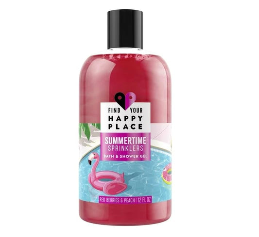 Find Your Happy Place Bubble Bath and Shower Gel Summertime Sprinklers 12 fl. oz., Pink Beauty and Personal Care Find Your Happy Place