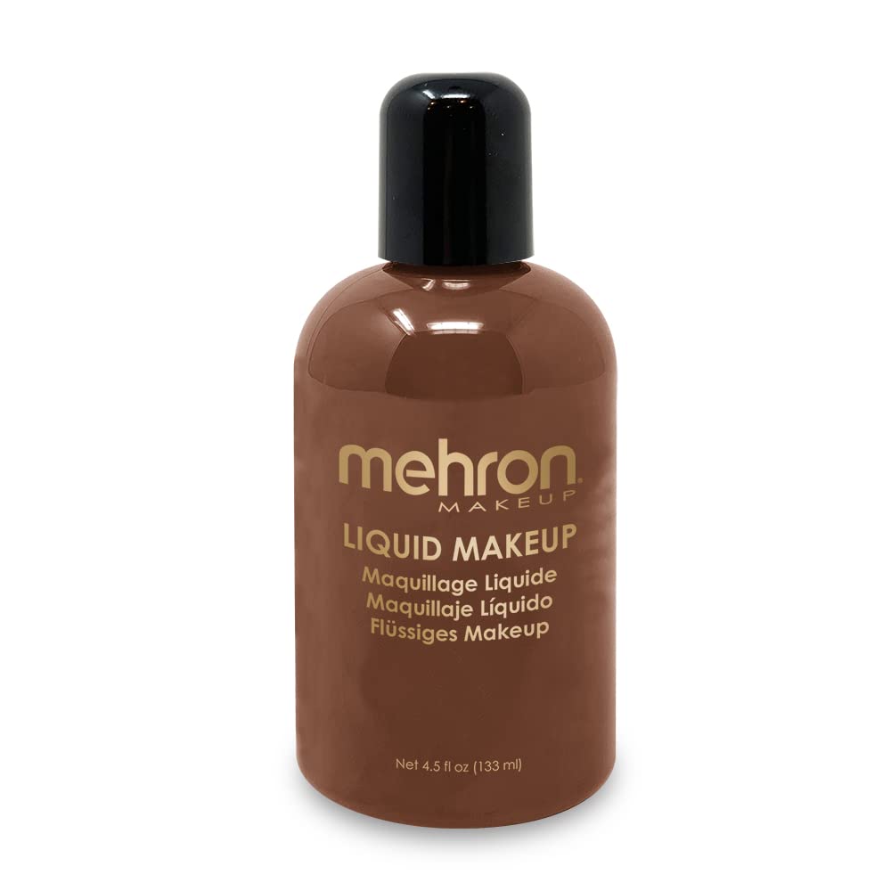 Mehron Makeup Liquid Makeup | Face Paint and Body Paint 4.5 oz (133 ml) (SABLE BROWN)