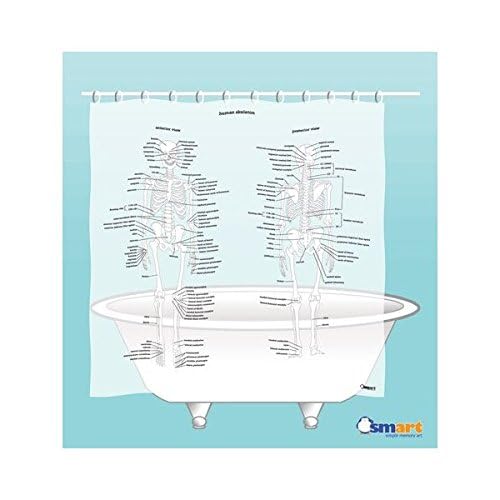 SMART by Simple Memory Art Human Skeleton Shower Curtain - EVA Vinyl, 71" x 71"