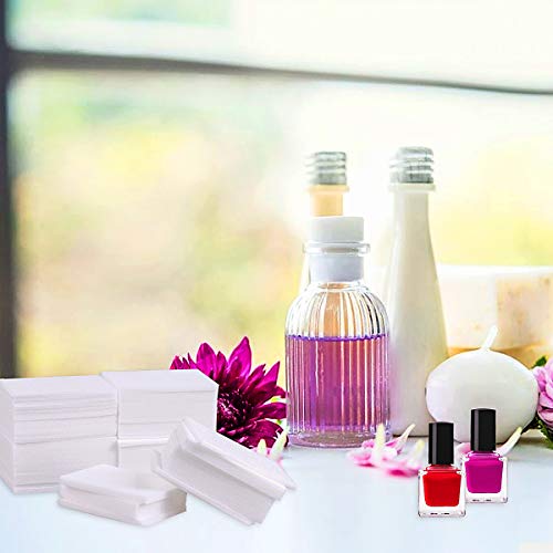 1000 Pcs Gel Nail Polish Remover, Lint Free Nail Wipes Cotton Pad with a Pump Dispenser Bottle Disposable Nail Polish Remover for Soak Off UV Gel