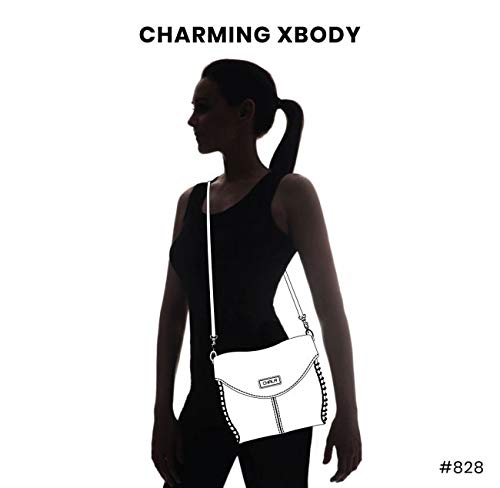Chala Charming Crossbody Bag Shoulder Handbag With Flap Top and Zipper Black - Metal PawPrint