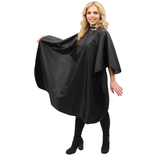 ForPro Professional Collection Poly Chemical Cape, Professional Hair Salon Styling Cape with Adjustable Snap Closure, Black, 58" L x 47" W Beauty & Personal Care ForPro Professional Collection