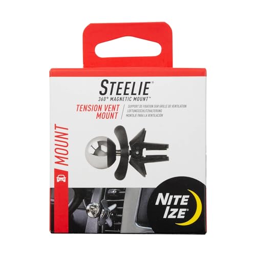 Nite IZE Steelie Tension Vent Mount - Magnetic Phone Mount for Car Vent - Convenient, Adhesive-Free Car Accessories for Cell Phones