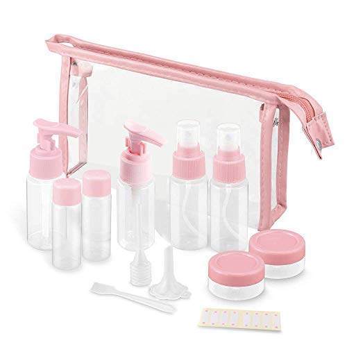 Vitog Travel Bottles Kit, TSA Approved Leak Proof Portable Toiletry Containers Set, Clear PET Flight Size Cosmetic Containers for Lotion, Shampoo