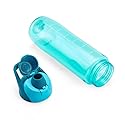 Copco ClipGo Tritan Water Bottle - 24 Oz. Translucent Teal Reusable Hydration Bottle with Measurement Markings, Carry Loop & Clip Handle - BPA Free…
