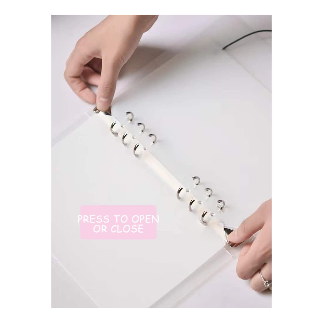 Press On Nail Organizer,Press On Nail Packaging,Removable Loose-Leaf Storage Book for Fake Nail,Nail Display (A5(9.05 * 7.08 * 1.37inch)