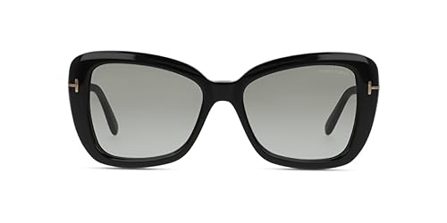 Sunglasses Tom Ford FT 1008 Maeve 01B Shiny Black,"t" Logo/Gradient Smoke Len