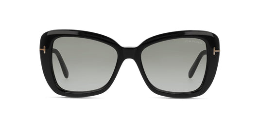 Sunglasses Tom Ford FT 1008 Maeve 01B Shiny Black,"t" Logo/Gradient Smoke Len