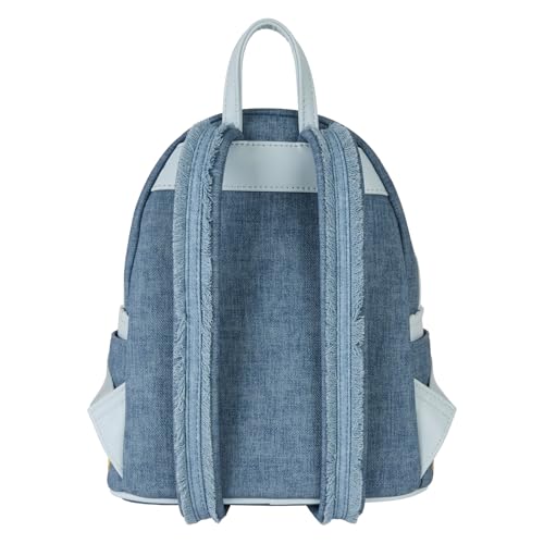 Loungefly Disney Dogs & Cats Faux Denim Fringe Mini Backpack