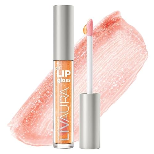 LIVAURA Shimmer Lip Gloss pH Activated, Glitter Lip Gloss for Women, Glossy, Shiny, Sparkly LipGloss, High-Shine Glittery Lipstick, Glimmer Sparkle