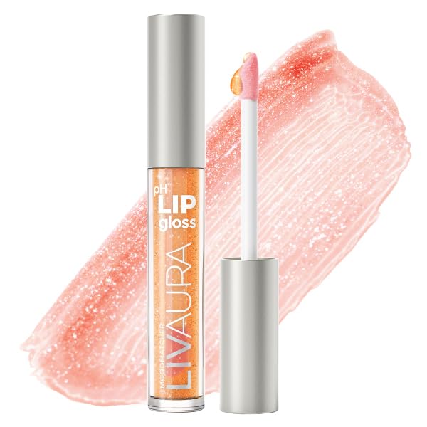 LIVAURA Shimmer Lip Gloss pH Activated, Glitter Lip Gloss for Women, Glossy, Shiny, Sparkly LipGloss, High-Shine Glittery Lipstick, Glimmer Sparkle